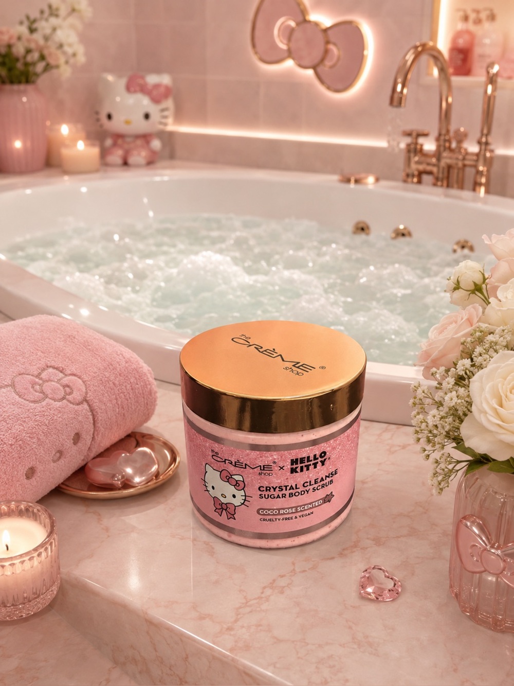 Hello Kitty Pink Sugar Body Scrub with Gold Lid